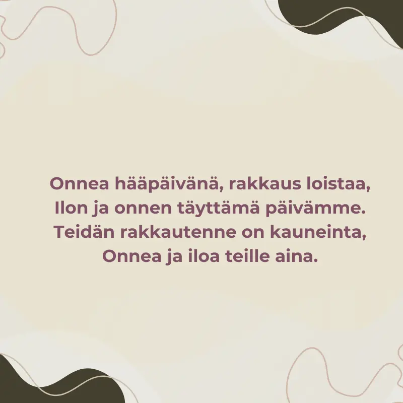 hääpäivä onnittelut