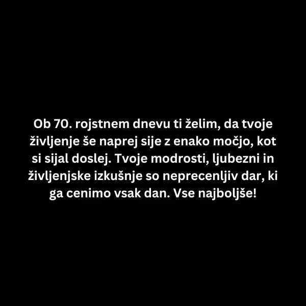 voščilo za 70 let